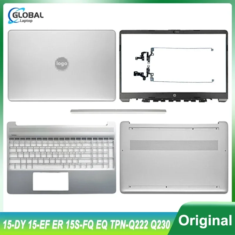 New Case For HP 15S-FQ 15S-FR 15S-EQ 15-EF 15-ER 15-DY TPN-Q222 TPN-Q230 LCD Back Cover Bezel Palmrest Botttom Hingecover Silver