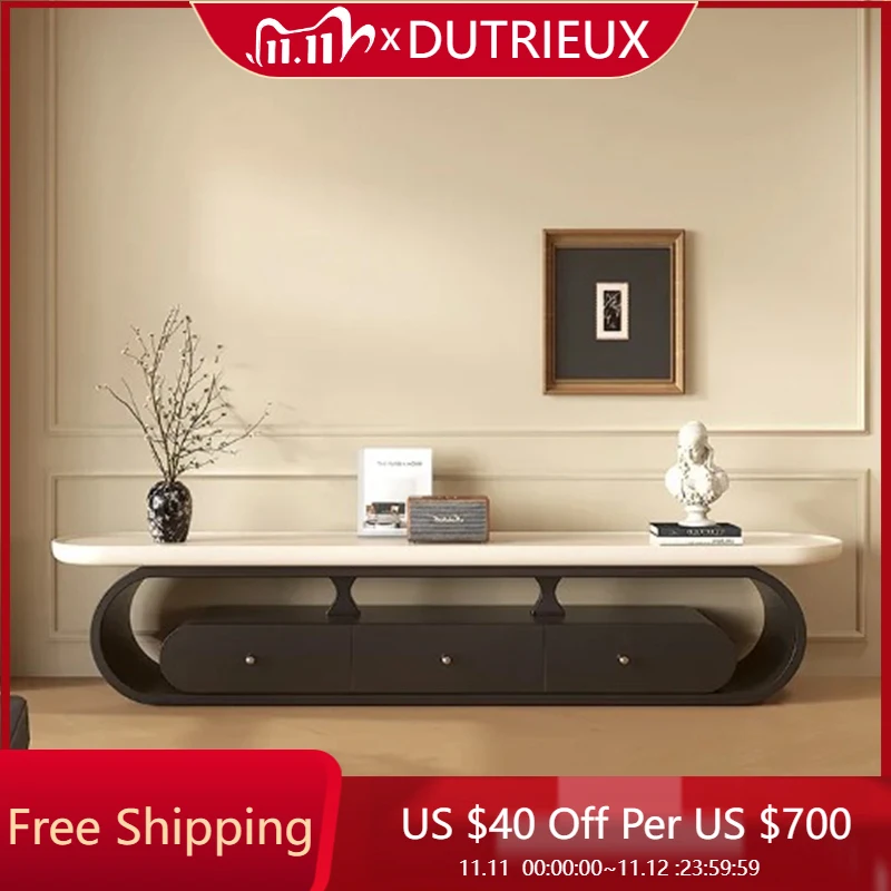 

Cabinets Modern Tv Table Trendy Cream Style European Aesthetic Tv Stand Luxury Display Archivadores Space Saving Furniture