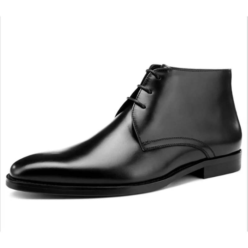 Men's Calf Leather Western Ankle Boots Comfortable Elegant Chelsea Driving Shoes in Multiple Colors view 4