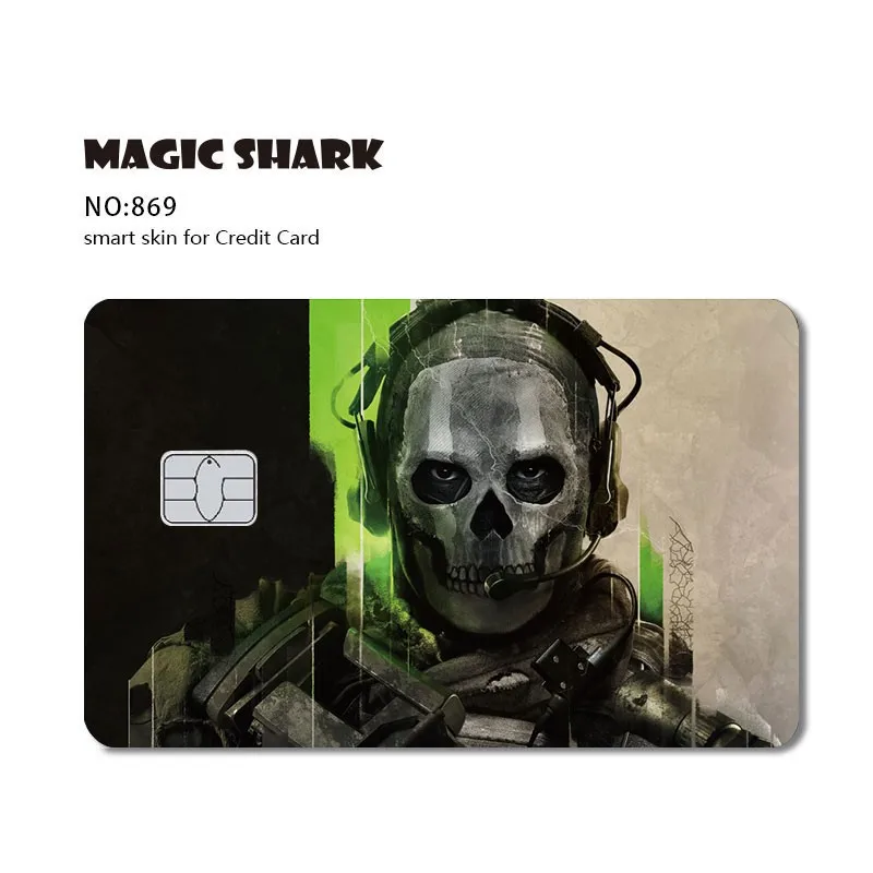 Magic Shark Anime Titan Army Bear Game PVC Sticker Film Skin Cover for Small Chip Debit Credit Card