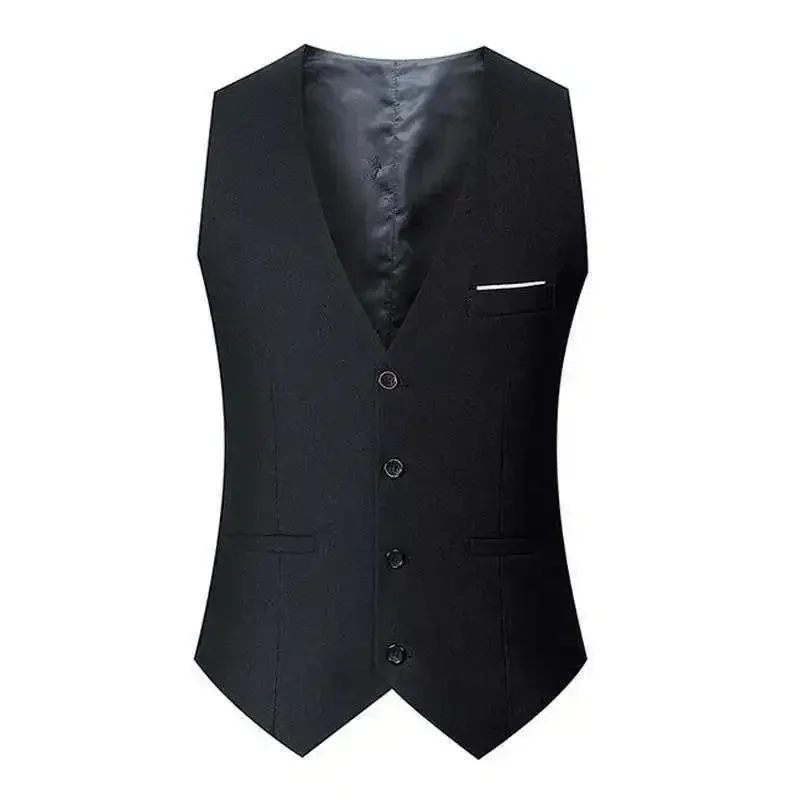 Men\'s Vest Korean Style Suit Vest 2024 Spring and Autumn Men\'s Suit Vest Slim WaistcoatNew Style British Fashion