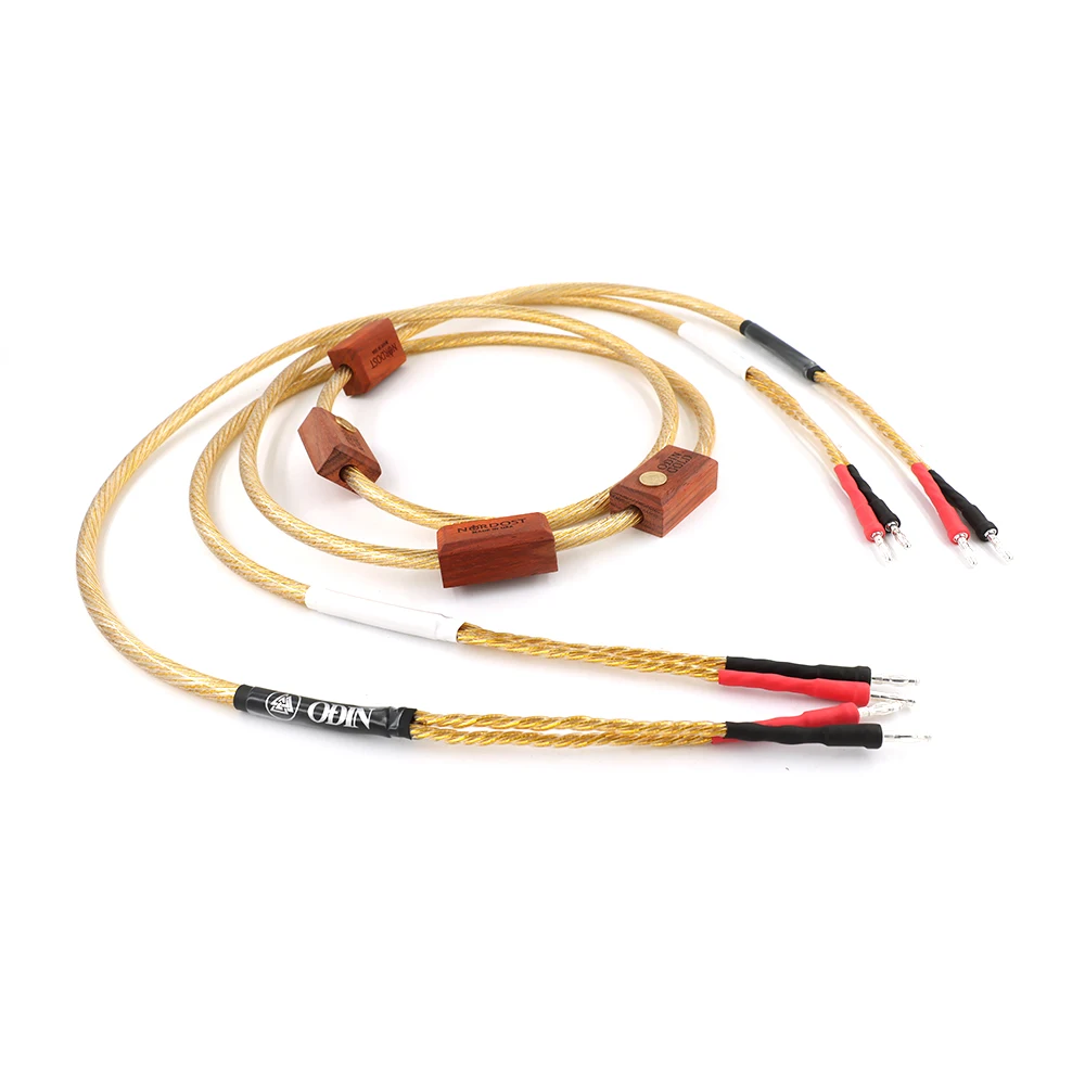 1 Pair Hifi Nordost ODIN Gold Banana To Banana Plug Biwire Electric Speaker Cable for amplifier CD LoudSpeaker Wire Audio Line