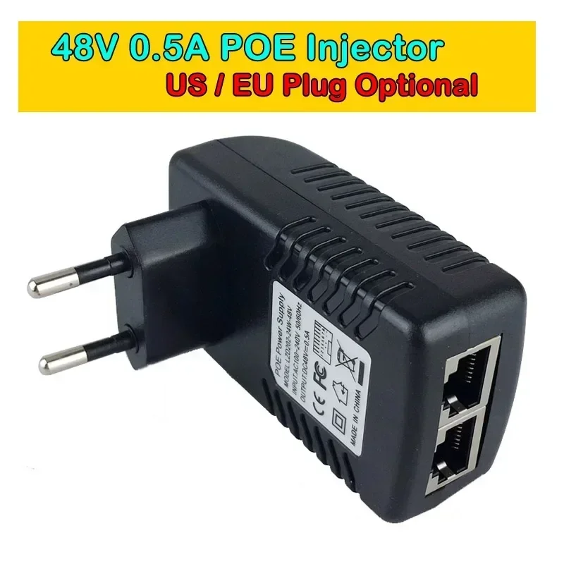 

48 В 0,5 А 24 Вт POE Настенная вилка POE Инжектор Ethernet-адаптер IP-камера Телефон США ЕС Вилка Безопасность Источник питания для наблюдения