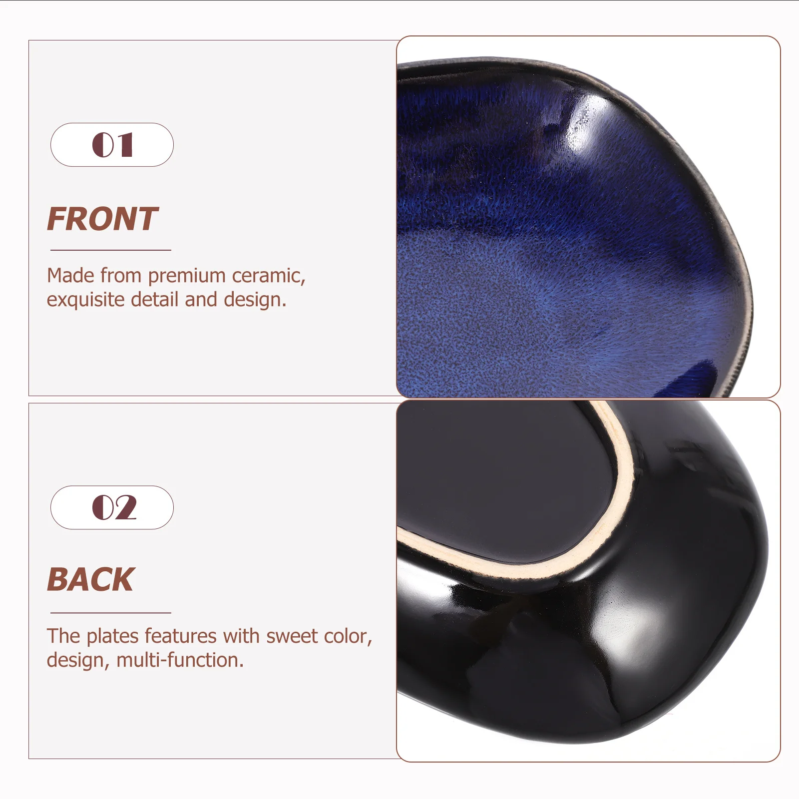 

Ceramic Sushi Plate Blue Small High-Quality Food Tray Snack Fruit Dish for Home Restaurant Hotel Sushi Plate Fish Tray