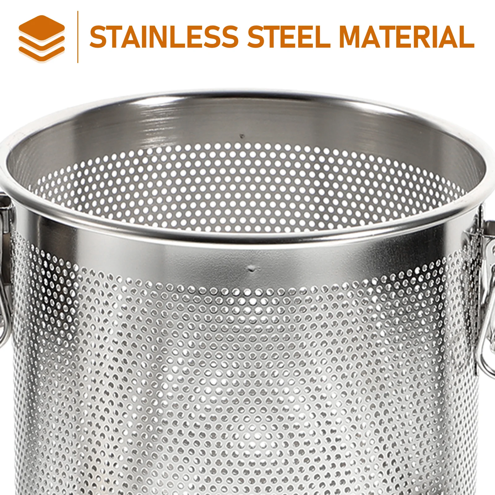 

1pc Stainless Steel Soup Basket Strainer Brine Container Pot Accessories Spice Filter Long Chain Detachable Easy Clean