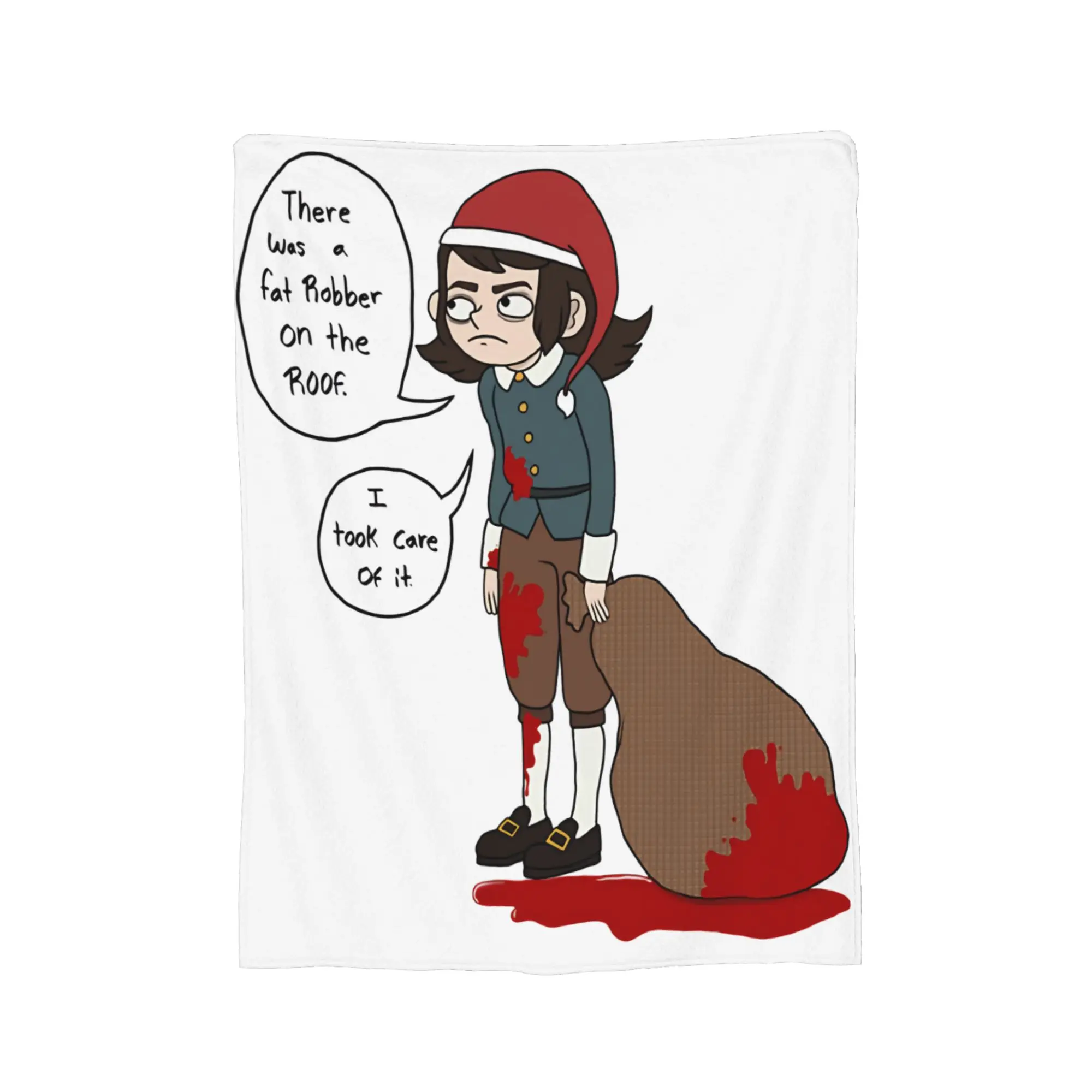 Abaddon Vs. Santa Flannel Blanket Haunted Hotel  Funny Throw Blankets for Home 150*125cm Plush Thin Quilt