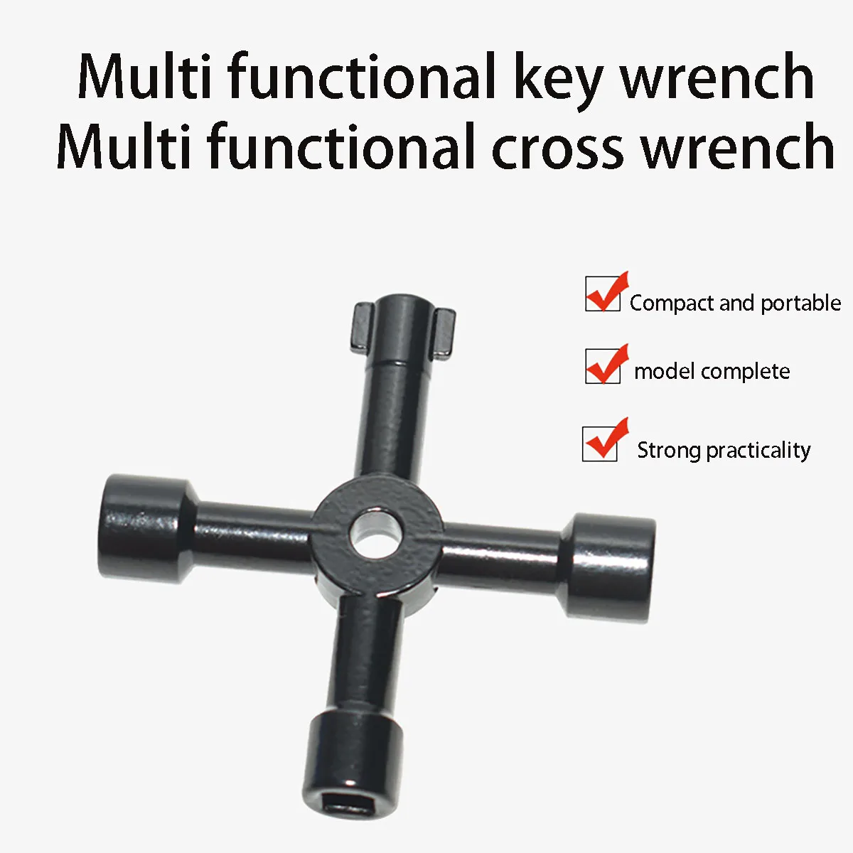 4 In 1 Multifunction Electrician Plumber Utility Cross Switch Wrench Universal Square Triangle Key for Gas Train Bleed Radiator