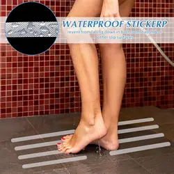 24 Pcs Anti-slip Strips Transparent Shower Stickers Self-Adhesive Bath Safety Strips Non-slip Strips for Bathtubs Showers Stairs