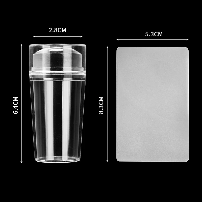 Transparent Silicone Nail Art Stamping Kit Stamper French Clear Jelly Design For Manicure Plate Stamp Polish Stamper Scraper Too