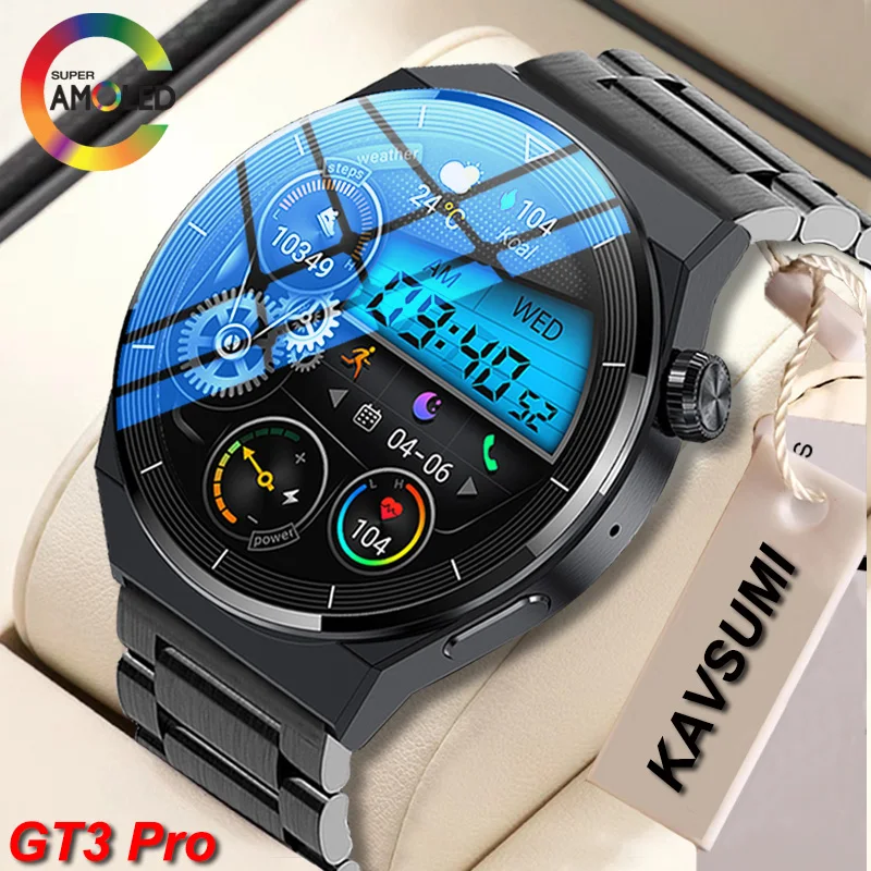 2023 NFC Smart Watch Men GT3 Pro AMOLED 390*390 HD Screen Custom Dial Bluetooth Call IP68 Waterproof SmartWatch For Android ios