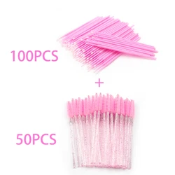 MEISHENJIE 150Pcs Cotton Swab  Brushes Eyelash Mascara Applicators Sets  2 In 1 Bundle Eye Lashes Extension Brushes Makeup Tools