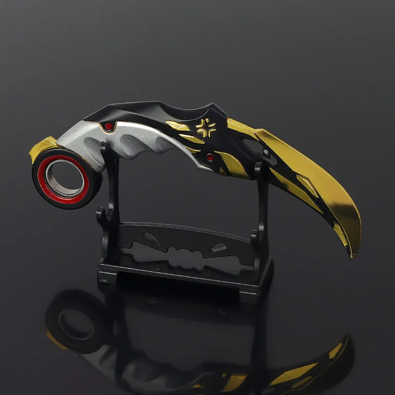 Valorant Game 2021 Championship Claw Knife Model Leather Cover Metal Knife Rotatable Golden 15cm Alloy Safe Role Playing Prop