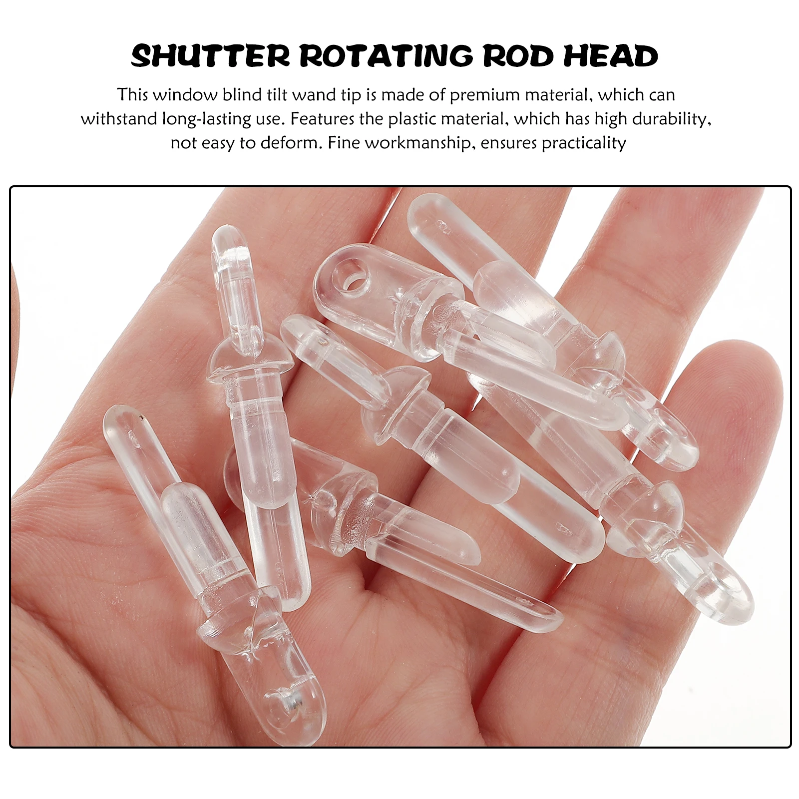 

12pcs Tilt Wand Tip Blind Replacement Hook Transparent Plastic Curtain Rod Hook Easy Install Space Saving Window Blind