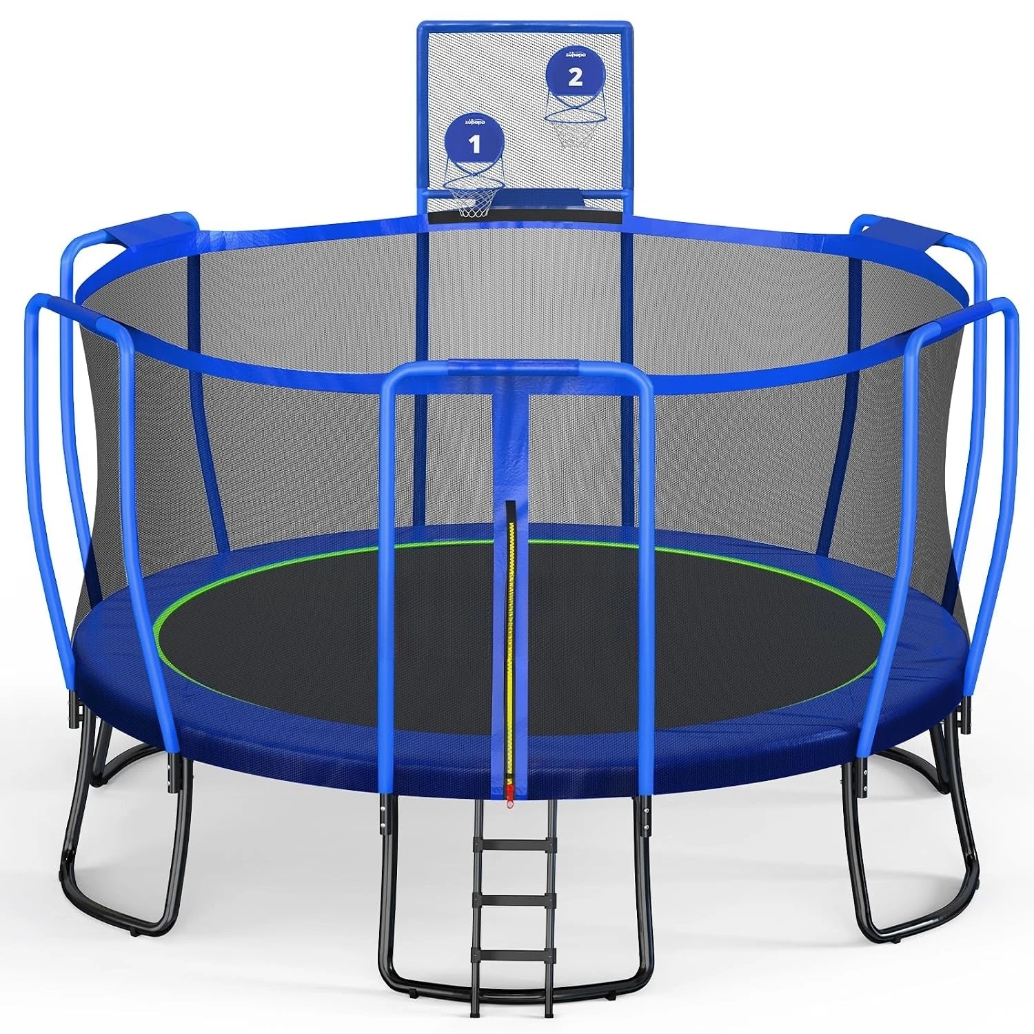 1800LBS Capacity No-Gap Design 16 15 14 12 10FT Trampoline with Safety Enclosure Net and Non-Slip Ladder 10-Year, Customized