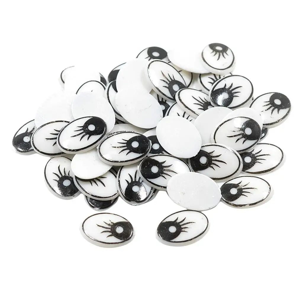 DIY Doll Eyes Plastic Flatback Embellishment Craft Eyes for Miniatures Objects and Plush Animal Decoration