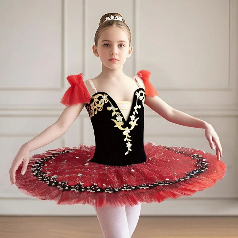 Crianças vestido de balé desempenho roupas cisne lago tutu profissional meninas dança bailarina vestido trajes vestido festa