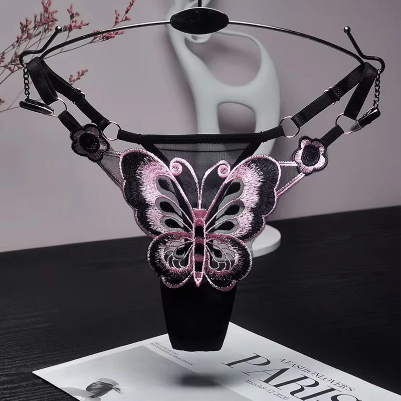 

Сексуальные кружевные стринги-танга для женщин, с низкой посадкой, прозрачные сетчатые трусики-стринги с регулируемым поясом, женские трусы-кюлоты