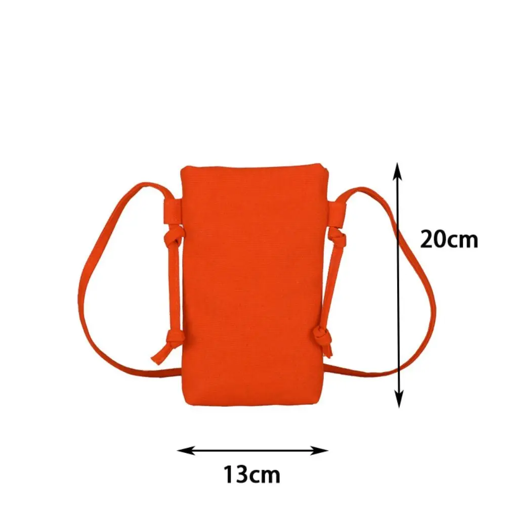 Multifunctional Canvas Mobile Phone Bag Hanging Neck Light Weight Messenger Bag Fashion All-match Small Crossbody Bag Coin Purse