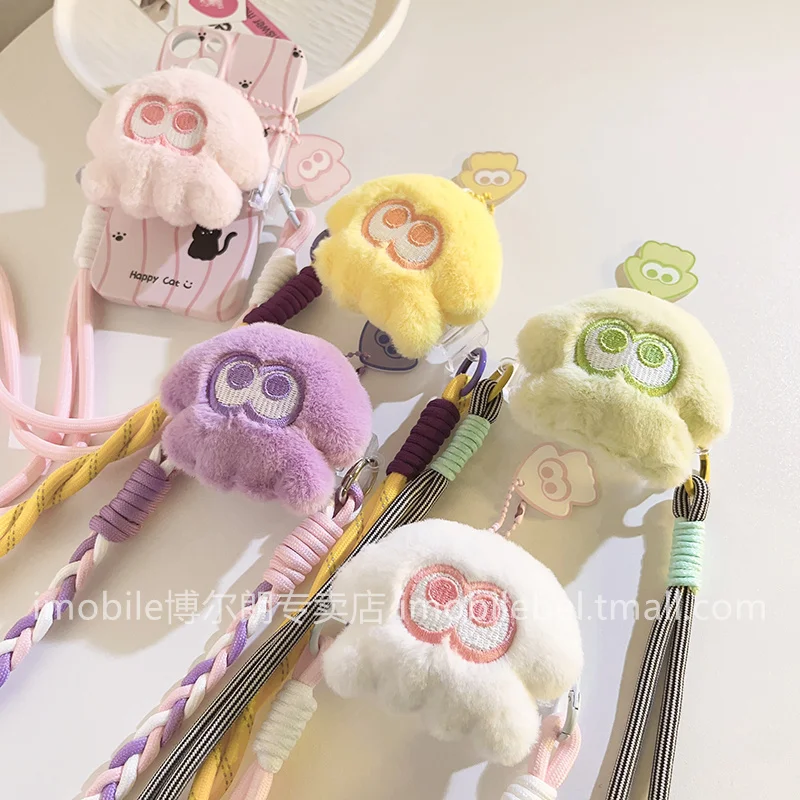 Game Splatoon 3 Plush Doll Mobile Phone Strap Cute Inkling Portable Crossbody Long Rope Neck Strap Pendant For Doujin Gift