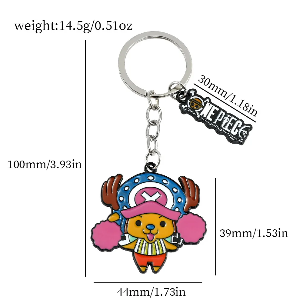 Anime Eendelige Sleutelhanger Luffy Chopper Cartoon Model Ketting Rvs Steel Dog Tag Dubbelzijdig Speelgoed Hanger Cadeau Accessoires