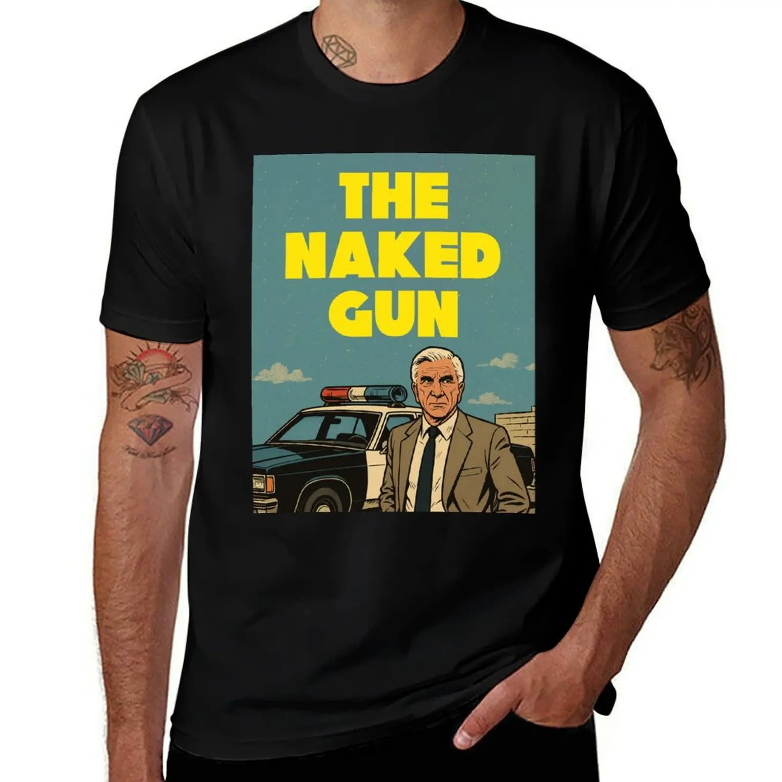 

The naked gun, Frank Drebin, retro T-Shirt quick drying funny gifts customs tops workout shirts for men