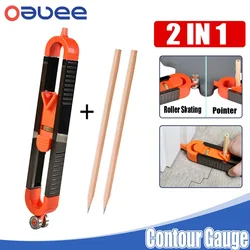 2 IN1 Contour Gauge Profile Scribing Ruler with Lock - Precise Scribe Tool Woodworking Edge Corner Measuring Ruler Marking Gauge