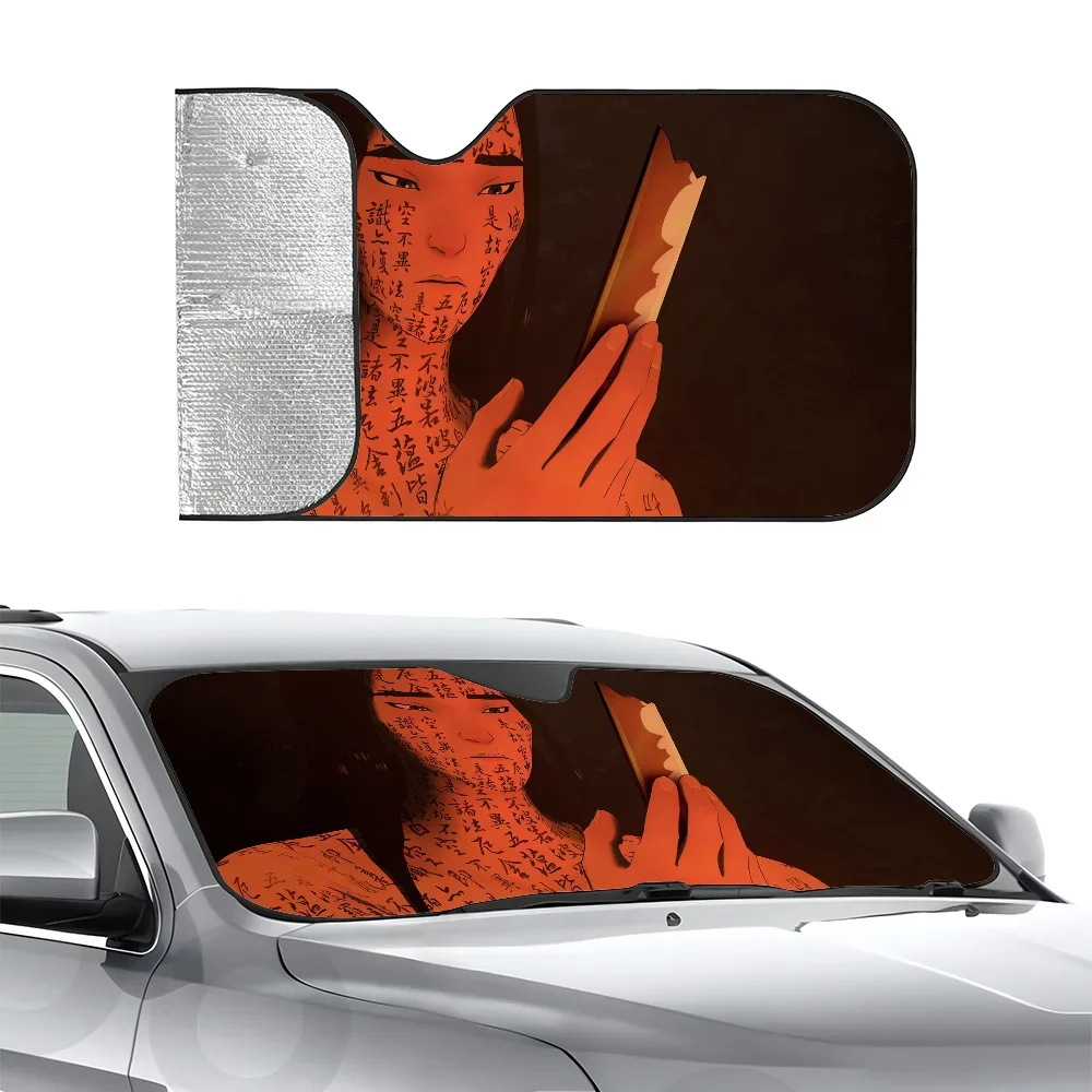 

B-Blue Eye Samurai Car SunSha Heat-insulating Aluminum Film Windshield Sunshas UV Rays Blocks Car Sun Visor Protector