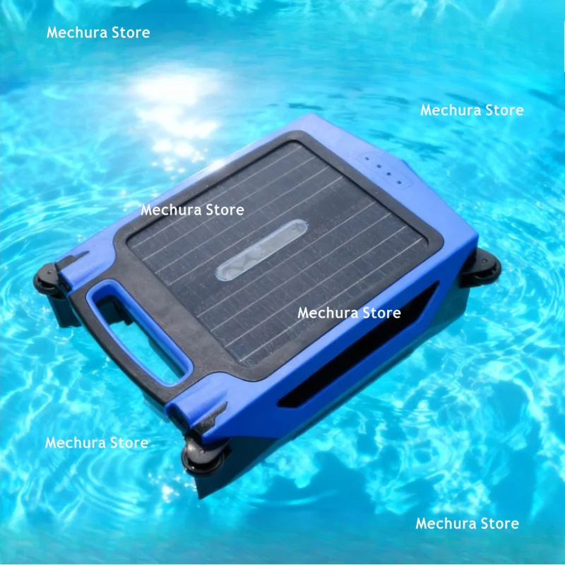 Solar-Powered Pool Skimmer Robot - Automatic Floating Surface Cleaner Debris Cordless Pool Surface Sweep Smart Navigation JT40