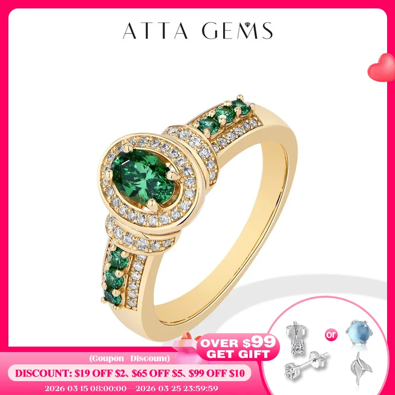

ATTAGEMS S925 Silver Lab Zambian Emerald Ring with White Zircon For Women Wedding Band Vintage Anniversary Luxury Gifts Jewelry