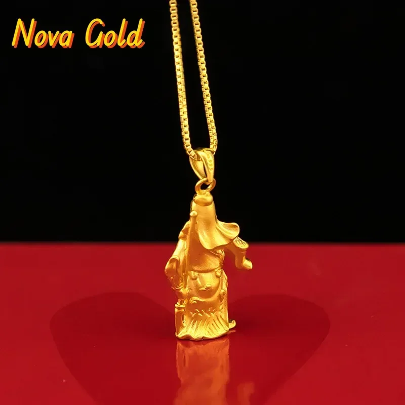 

Роскошный и модный кулон Guan Gong из настоящего золота 24K, 5D, унисекс, для мужчин и женщин, золотое ожерелье Guan Gong из золота Au999.
