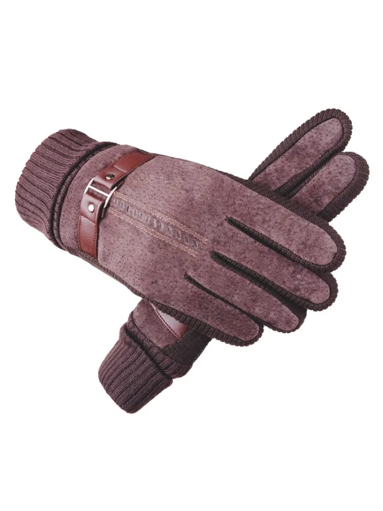 AliExpress NONE Men's autumn and winter outdoor cycling motorcycle windproof, anti slip, thick velvet, warm touch screen gloves