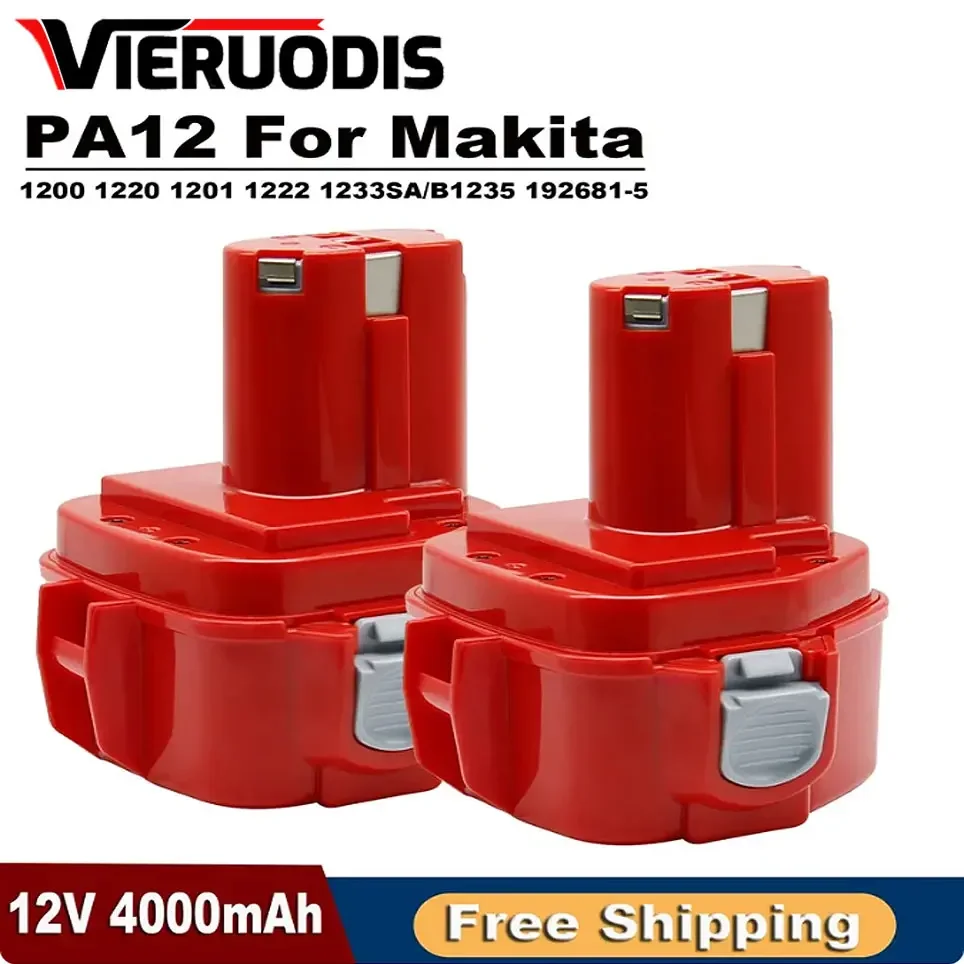 For Makita PA12 Ni-Mh Battery 12V 6800mAh For 1200 1220 1201 1222 1233SA/B1235 192681-5 Cordless Tools Replacement Battery