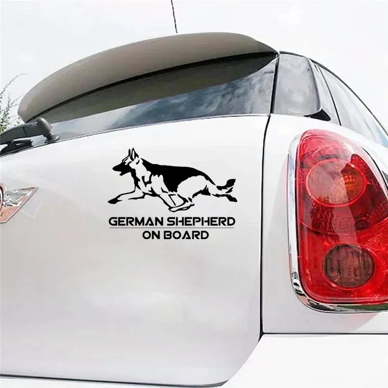 German Shepherd on Board Funny Car Sticker Vinyl Decal for Auto  Stickers Styling  Decoration 20*14cm