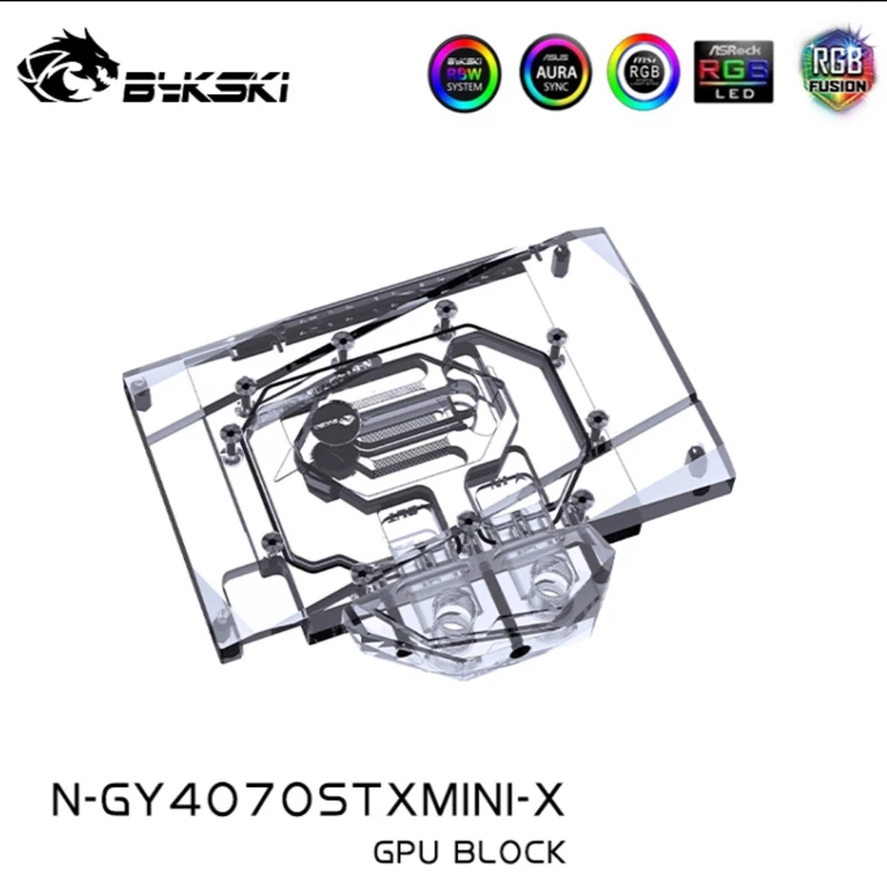 Bykski N-GY4070STXMINI-X Blocco GPU per Gainward GeForce RTX 4070 SUPER MINI Scheda video Design a copertura totale/ Prevenire la corrosione