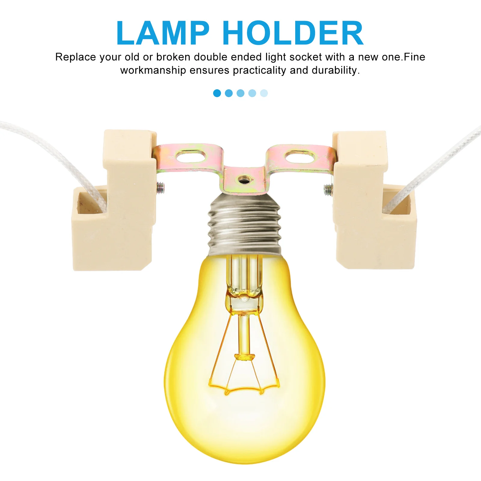 

3Pcs Double Ended Lamp Holder 78mm Ceramic Light Socket for Metal Halide Lamps Work Lights Double Light Socket