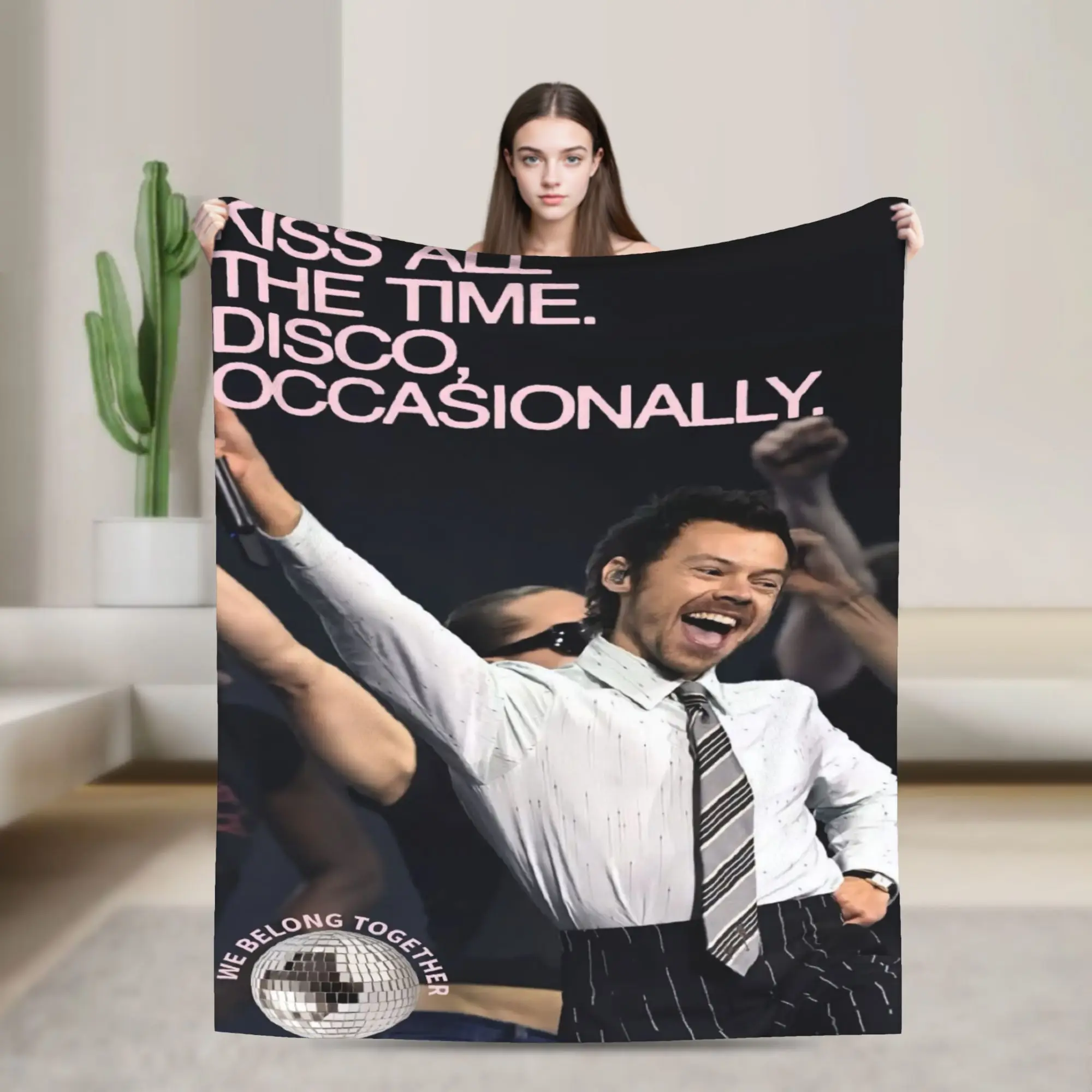 Harrys Styles Kiss All The Time Disco Blanket Quality Warm Comfy  Throw Blanket Winter Travel Office Home Decor Casual Bedspread