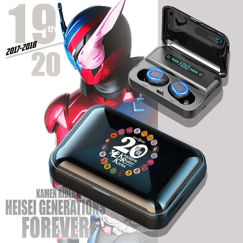 

Kamen Rider Wireless Headphones Long Battery Charging Case Noise Reduction Waterproof Cartoon Sports Headphones Holiday Gift