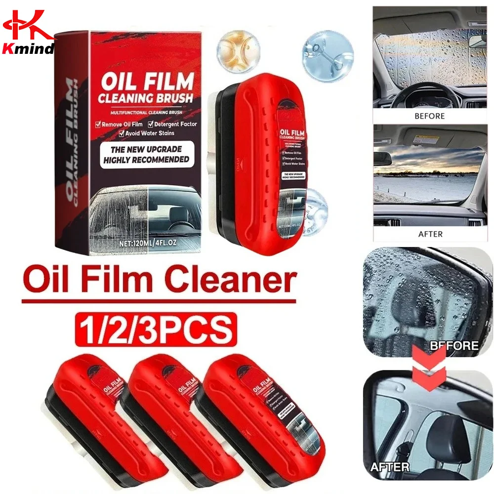Car Windshield Oil Film Cleaning Brush Set, Effective Glass Wiper Cleaner Tool for Car & Home Windows, Windshield Scraper