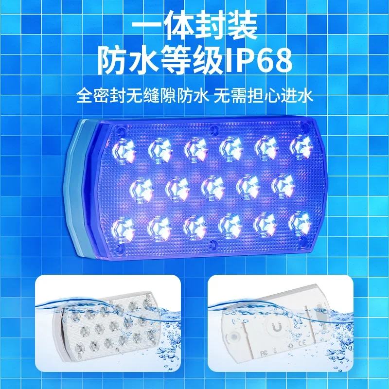 Imagem -02 - Ímã de Ventosa Recarregável Usb Ip68 Impermeável Led Pool Spotlight Controle Remoto de Paisagem Luz Portátil Multifuncional