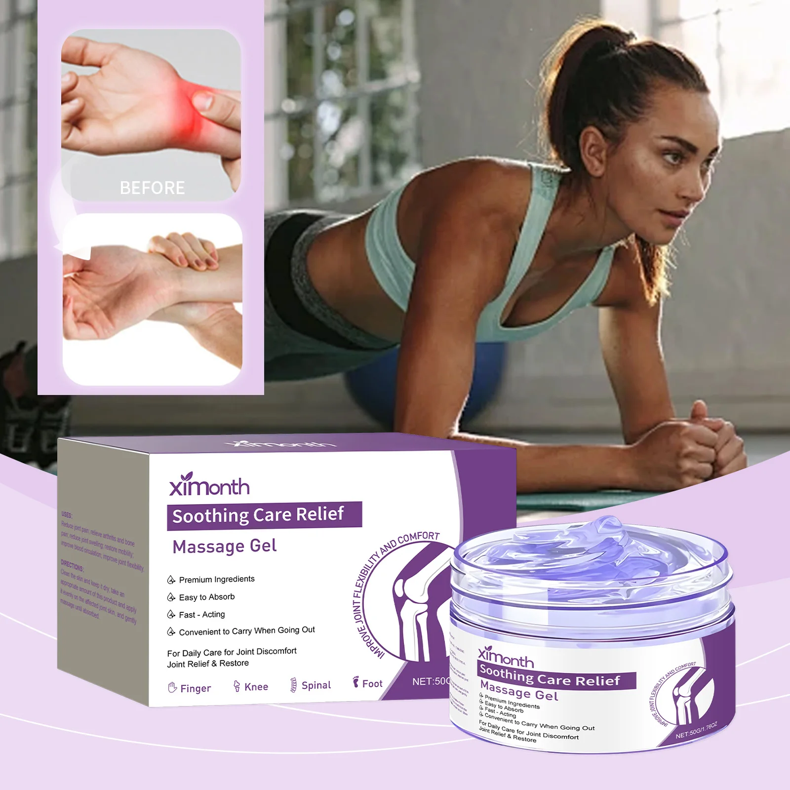 Joint Massage Gel - Gentle, Nourishing, Comfortable, Refreshing, Hydrating, Soothing and Revitalizing for Daily Joint Care