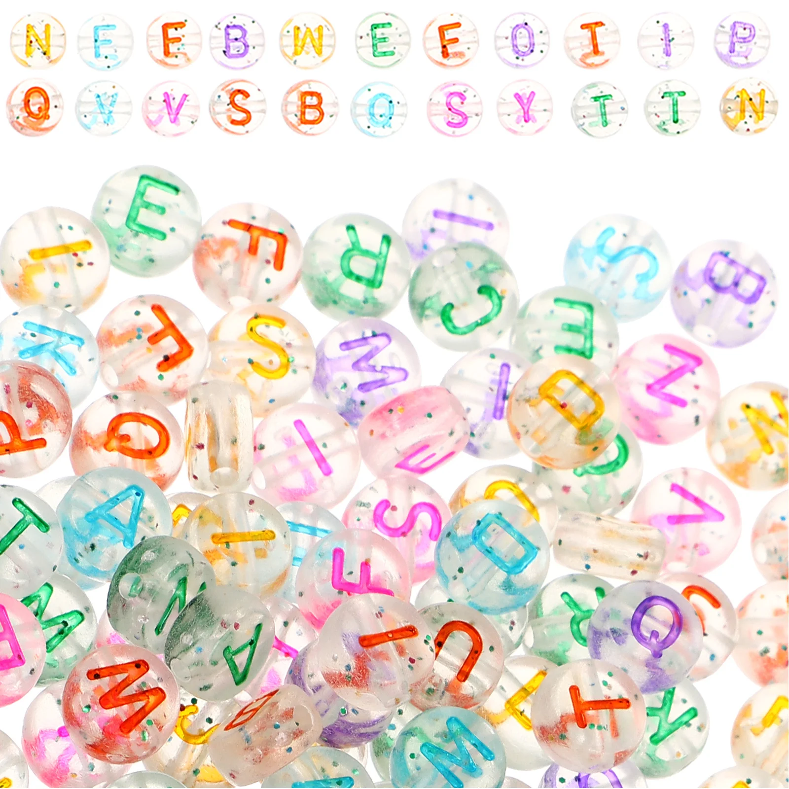 

1 Bag Of Alphabet Pattern Loose For Jewelry Making Colorful Diy Acrylic Letter Craft Material Bracelet Supply Decorative Letters