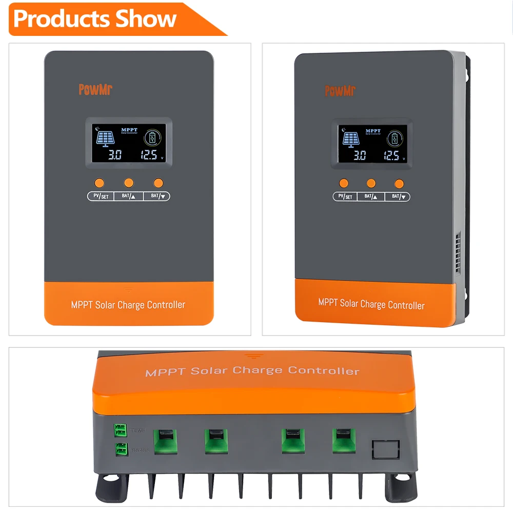 Imagem -05 - Powmr-mppt Controlador de Carga Solar Regulador de Painéis Solares Paralelo Acima 12 Unidades para Chumbo Bateria de Lítio 100a 80a 12v 24v 36v 48v