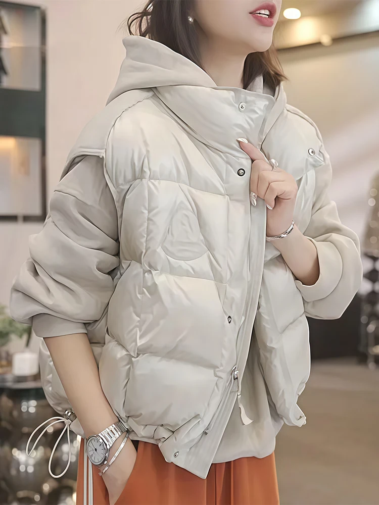 Short Padded Cotton Vest Women's Autumn Winter New Style Bright Surface Korean Version Bread Coat Sleeveless Shoulder Pad Sma...
