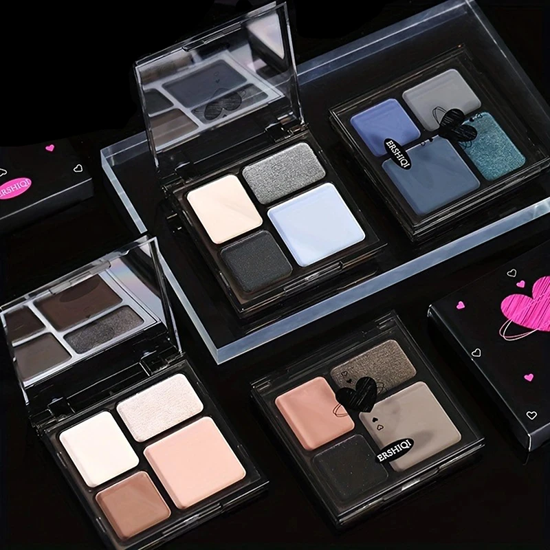 4 Color Eyeshadow Palette Eyeshadow Girl Beginner Makeup Tray Sculpture Highlight Cosmetic For Girls Accessories Cosmetic