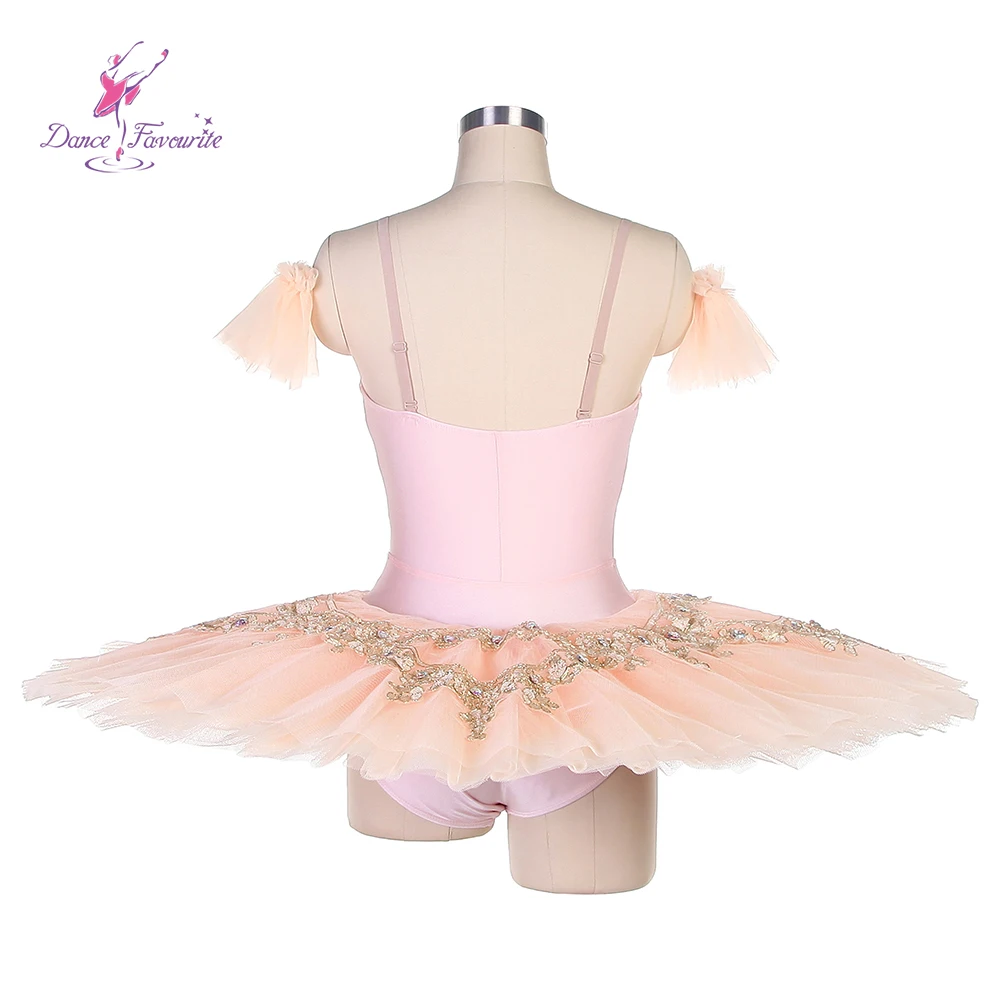 Dance Favourite Ballet Tutus BLL126 Dance Favourite Pre-professional Ballet Pale Pink Bodice With gold Applique Ballerina Tutu