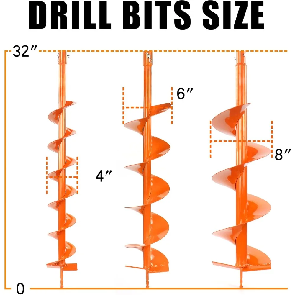 72CC 2-السكتة الدماغية تعمل بالغاز الأرض اوجير آخر ثقب السياج حفار + 4 6 8 اوجير لقم الثقب، حفر البنزين الحدود للحديقة والحديقة.