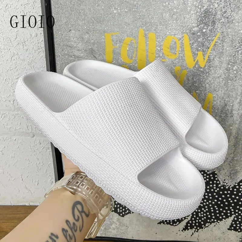 GIOIO EVAThick Sole 4cm Bathroom Slippers Cloud-Like Comfort Home Use Couple Height Increasing Indoor Solid Color Summer Sandals