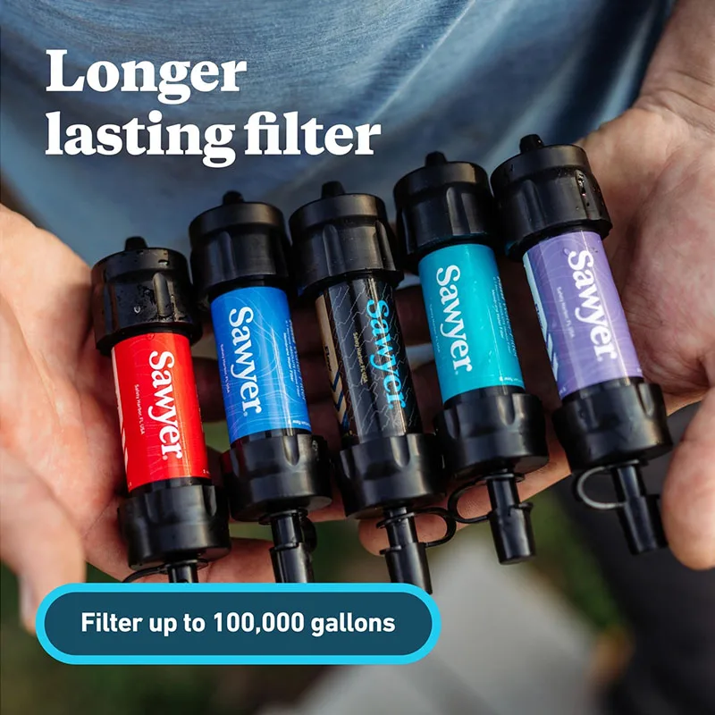 Sawyer Mini Water Filter System Lightweight Portable Filtration for Backpacking Emergency Water Purification