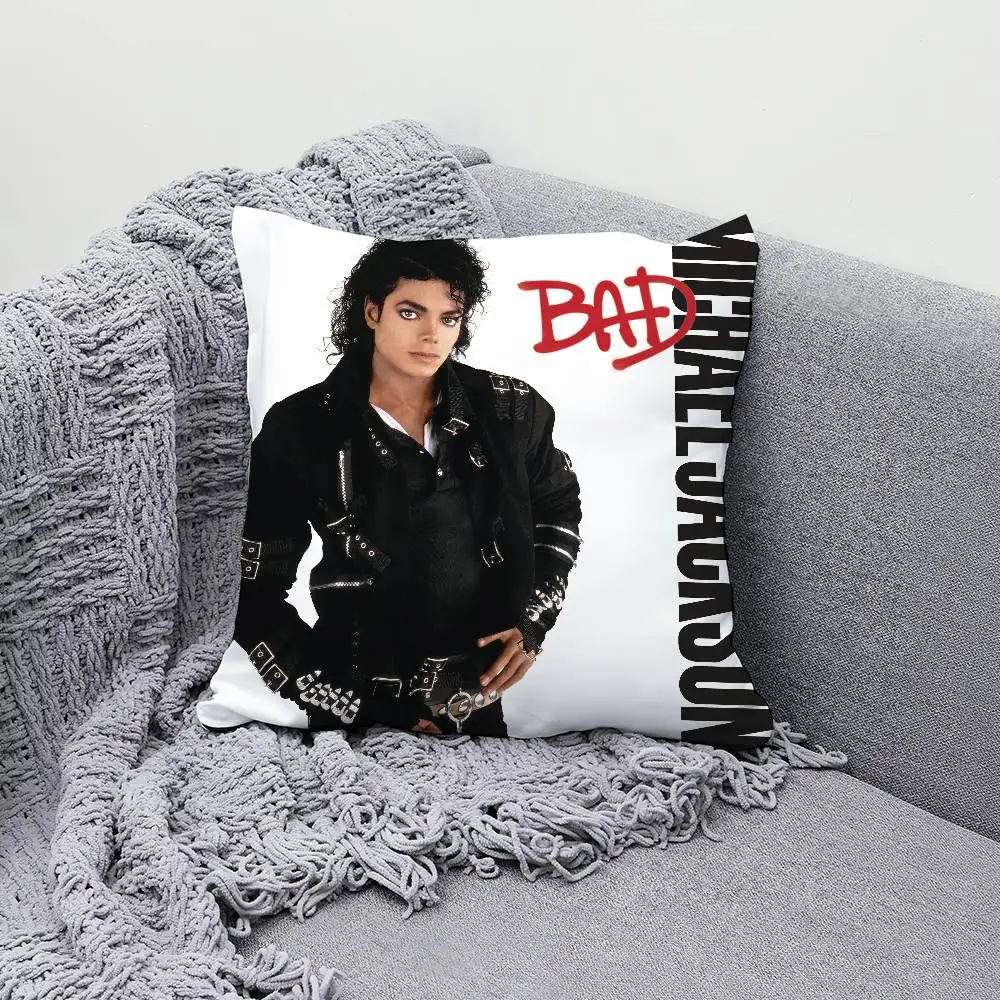Singer M-Michael J-Jackson Bad 30x30cm 45x45cm Pillow Case Decor Protective Covers Comfortable Soft For Sofa Living Room Home Of