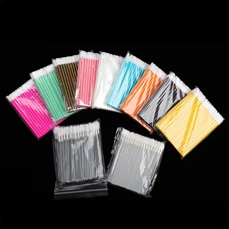 100Pcs Einweg Lippen Pinsel Wimpern Make-Up Pinsel Lash Verlängerung Mascara Applikator Lippenstift Zauberstäbe Set Kosmetik Makeups Werkzeuge